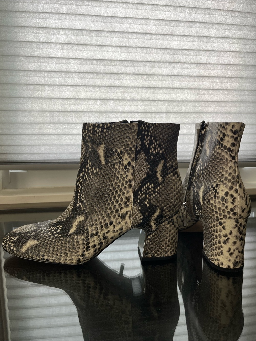 Essex Lane Snakeskin Ankle Booties